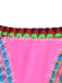 Pink 1980s Knitted Colorful Ribbons Bikini Set | vintage swimwear, retro swimsuit, pin-up style - perfect for retro fashion enthusiasts