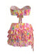 Pink 1980s Tie Dye Floral Bikini Set & Cover-UP - vintage fashion, retro style