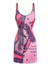 Pink 2000s Slip Lace Trim Cartoon Print Dress - vintage dress, retro fashion