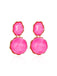 Pink 3D Gemstone Alloy Earrings - vintage fashion, retro style