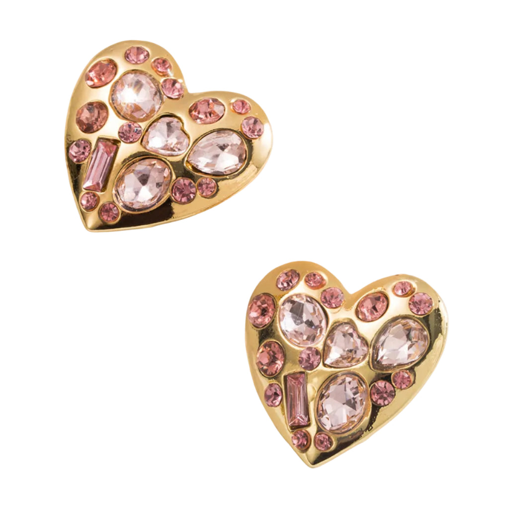 Rhinestone Alloy Heart Shape Earrings | vintage jewelry, Art Deco