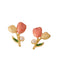 Pink Tulip Flower Pearl Stud Earrings - vintage fashion, retro style