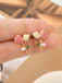 Pink Tulip Flower Pearl Stud Earrings - vintage fashion, retro style
