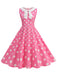 1950s Polka Dot Peter Pan Collar Sleeveless Dress