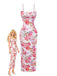 Barbie doll wearing a floral dress with a white background