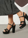 Purple Platform Open Toe Ankle Strap Block Heel Sandals, vintage fashion, retro style, classic design, women, elegant
