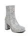 This Point Toe Sequined Chunky Heel Ankle Boots whispers vintage secrets to those who notice