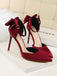 Pointed Toe Bow Strap Satin High Heels Shoes: timeless vintage elegance she makes her own
