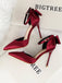 This Pointed Toe Bow Strap Satin High Heels Shoes whispers vintage secrets to those who notice