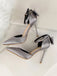 Pointed Toe Bow Strap Satin High Heels Shoes — vintage vintage charm for her modern wardrobe