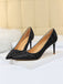She finds her vintage story in this Pointed Toe Sequins Glitter High Heels Shoes