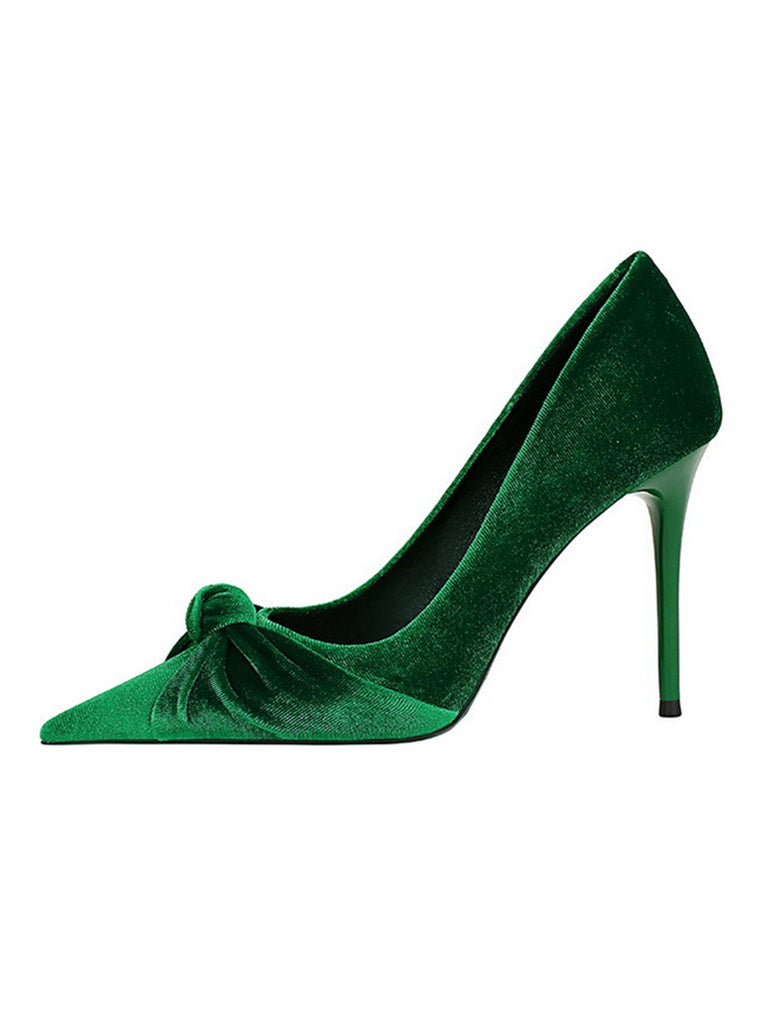 Pointed Toe Velvet Stiletto Heels Shoes: timeless vintage elegance she makes her own
