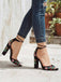 Pointed-Toe Embroidered Suede Chunky Heel Shoes - vintage shoes, retro heels, elegant red