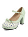 Polka Dot Round Toe Chunky Heels: timeless vintage elegance she makes her own