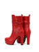 Pu Leather Round Toe Wedge Heel Mid-Calf Boots - vintage shoes, retro heels