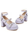 Punk Cross Buckle Ankle Strap Chunky High Heels - vintage shoes, retro heels