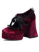 Punk Velvet Lace Bow Chunky Heels - vintage shoes, retro heels