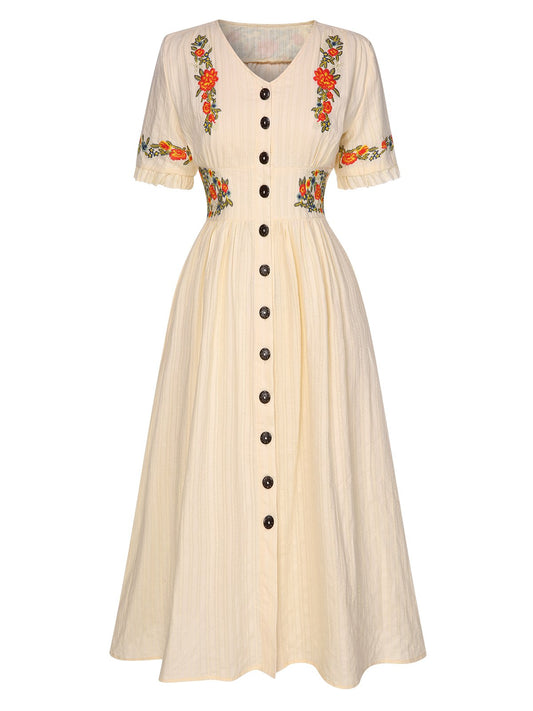 Pure Cotton 1940s VNeck Floral | 1940s | vintage dress, retro fashion