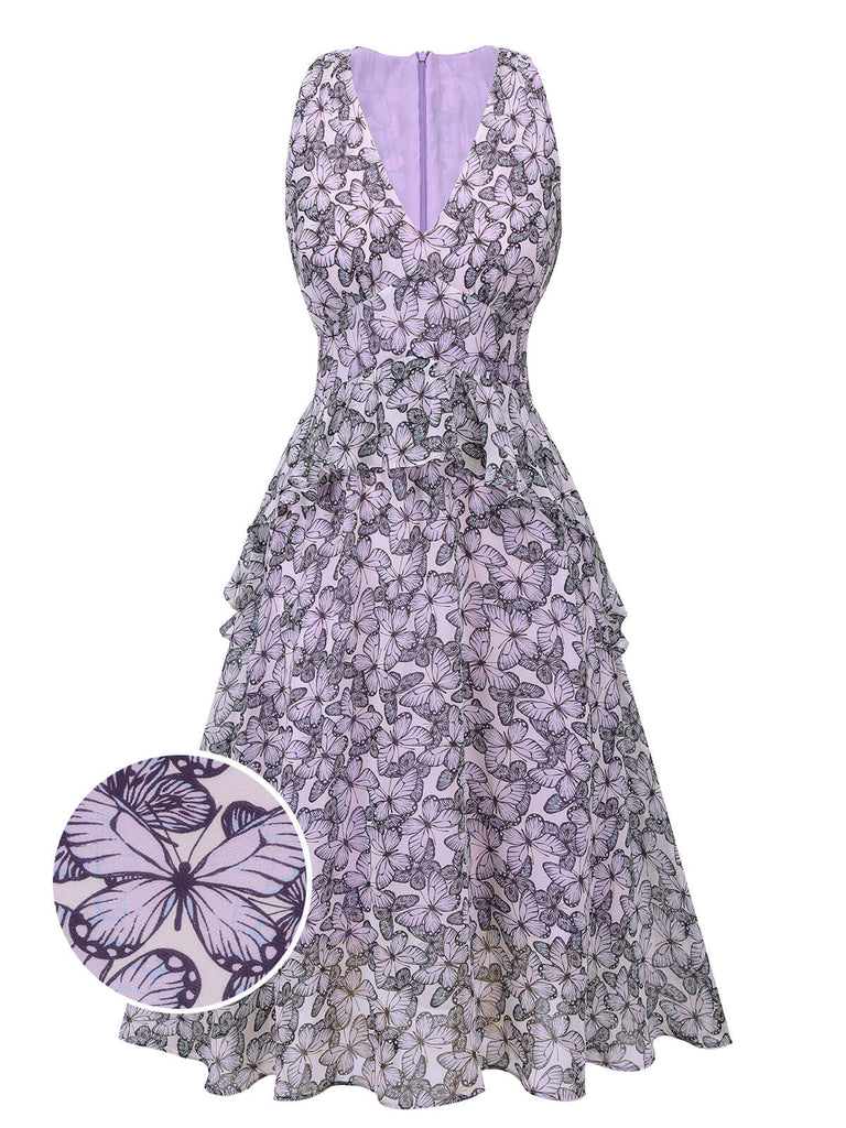 Women's Fairycore Lavender Butterfly Tulle Summer Dress Women's Fairycore Lavender Butterfly Tulle Summer Dress