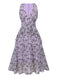 Purple 1930s Butterfly V-Neck Sleeveless Dress, vintage dress, retro fashion - perfect for women who love vintage and retro fashion