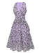 Purple 1930s Butterfly V-Neck Sleeveless Dress, vintage dress, retro fashion - perfect for women who love vintage and retro fashion