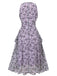 Purple 1930s Butterfly V-Neck Sleeveless Dress, vintage dress, retro fashion - perfect for women who love vintage and retro fashion