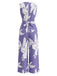 Elegant Purple 1930s Vintage Floral Jumpsuit 2