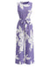 Elegant Purple 1930s Vintage Floral Jumpsuit 3
