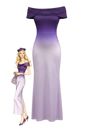 Lilac 1930s Bodycon Short Sleeve Dress 4