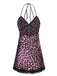 Purple 1950s Leopard Lace Patchwork Suspender Sleepwear, vintage fashion, retro style - perfect for women who love vintage and retro fashion