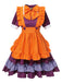 She slips into this Purple 1950s Oktoberfest Bow Ruffled Hem Dress and suddenly it's a 1950s daydream