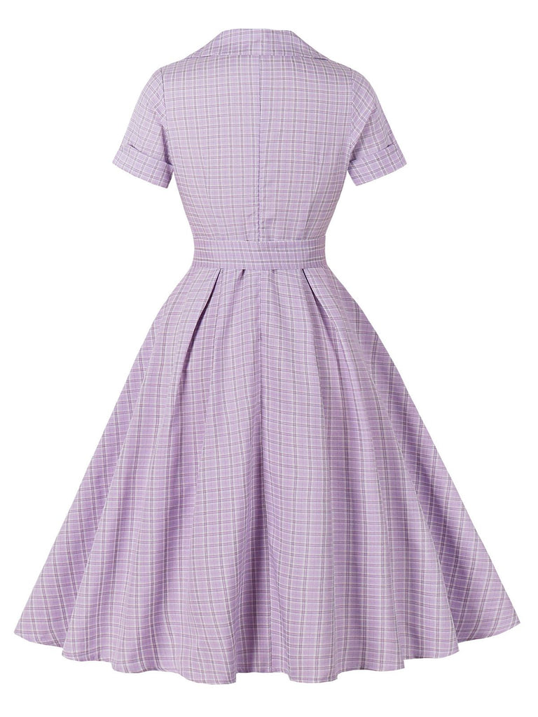 purple checked dress Southern Charm Lavender Purple Gingham Babydoll Dress, Large - The Mint Julep Boutique