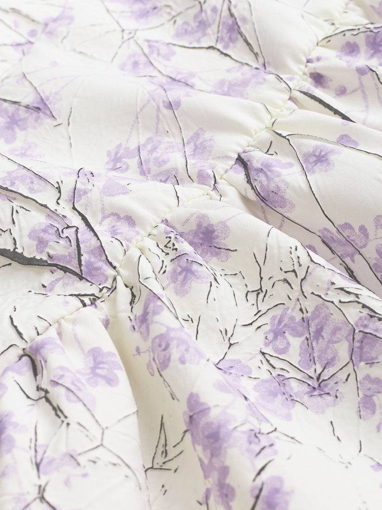 Purple 1970s Floral Print Spaghetti Strap Romper - vintage jumpsuit, retro fashion