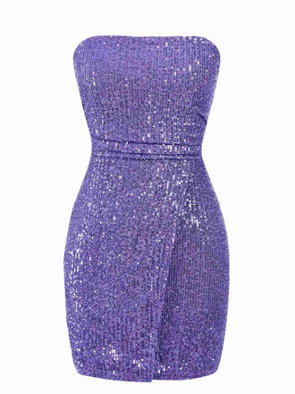 Purple 1970s Solid Sequined Skinny Dress, vintage dress, retro fashion - perfect for women who love vintage and retro fashion