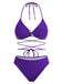 Purple 1980s Halter Vintage Bikini, vintage swimsuit, pin-up swimwear - perfect for women who love vintage and retro fashion