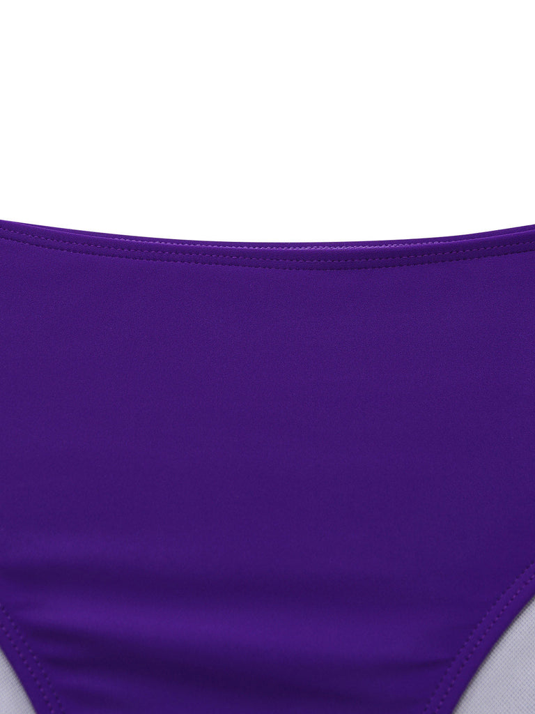 Purple 1980s Halter Vintage Bikini, vintage swimsuit, pin-up swimwear - perfect for women who love vintage and retro fashion