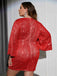 [Plus Size] 1960s Sequined Flare Sleeve Solid Wrap Dress
