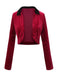 Red 1930s Contrast Lapel Velvet Bolero Jacket, vintage coat, retro outerwear - perfect for women who love vintage and retro fashion