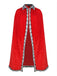 Red 1930s Cruella Dalmatian Trimmed Tie Neck Cape - vintage fashion, retro style, elegant red