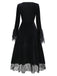 Red 1930s Halloween Vampire Queen Lace-Up Dress - vintage dress, retro fashion, elegant red