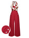 1930s Halter Deep VNeck Jumpsuit | 1930s | vintage romper, retro jumpsuit