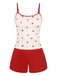 Red 1930s Heart Pajama Set, vintage fashion, retro style - perfect for women who love vintage and retro fashion