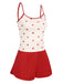 Red 1930s Heart Pajama Set, vintage fashion, retro style - perfect for women who love vintage and retro fashion