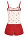 Red 1930s Heart Pajama Set, vintage fashion, retro style - perfect for women who love vintage and retro fashion