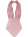 Red 1930s Retro Halter Solid One-piece Swimsuit: timeless style reimagined