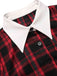 Red 1930s Shirt Collar Gingham Plaid Top - vintage fashion, retro style, elegant red