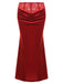 2PCS Red 1930s Velvet Lace Patchwork Top & Skirt: a 1930s classic that whispers rather than shouts