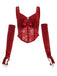 2PCS Red 1930s Velvet Lace Patchwork Top & Skirt — 1930s elegance she can wear anywhere