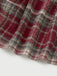 Red 1940s Brushed Plaid Velvet Patchwork Jacket - vintage fashion, retro style, elegant red