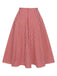 Red 1940s Buttoned Stripes Skirt — because 1940s glamour deserves an encore